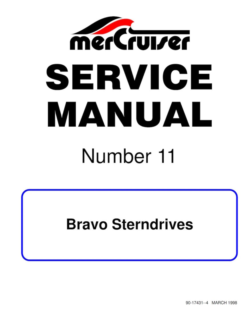 Bravo Sterndrives Mercury Mercruiser No 11 Workshop manual 1998