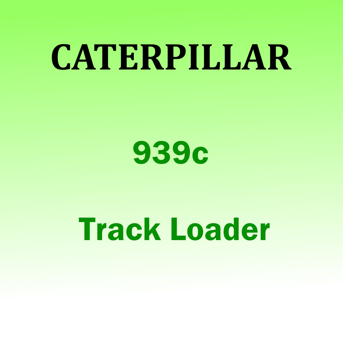 Caterpillar CAT 939c track loader Workshop manual