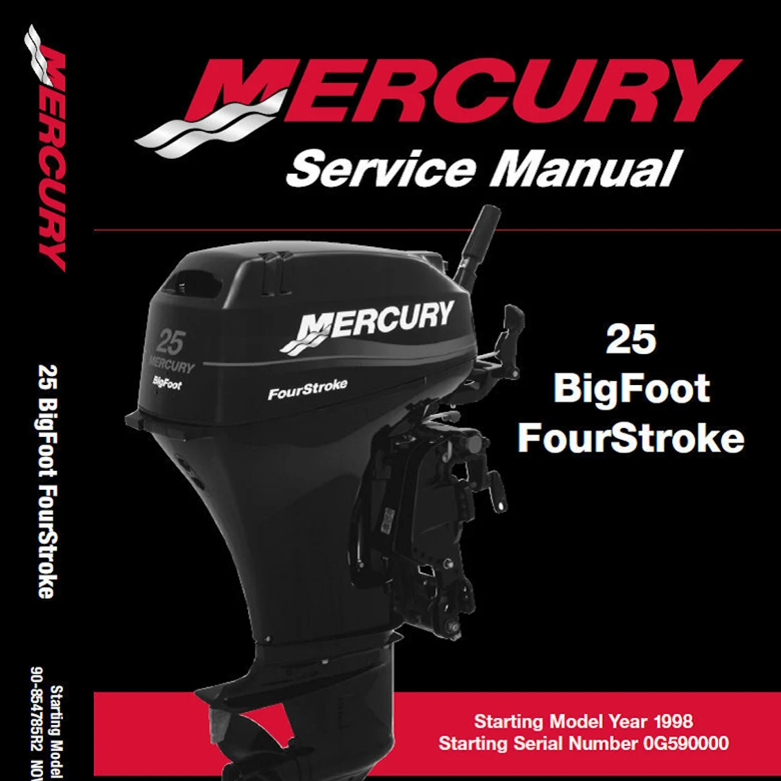 Mercury Outboard 25 HP Four Stroke BigFoot Workshop manual 1998