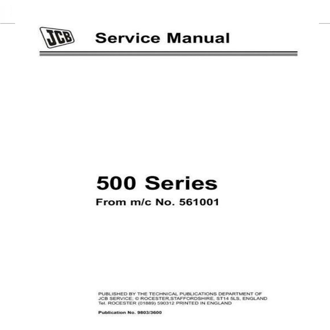 JCB 527-58 and 527-67 Telescopic Handler Workshop manual