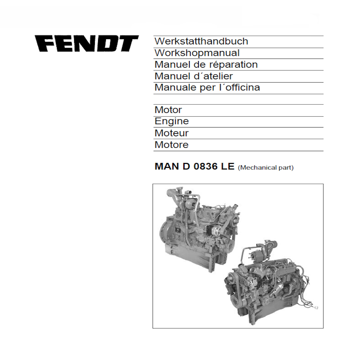 Fendt MAN D 0836 LE Engine Service manual