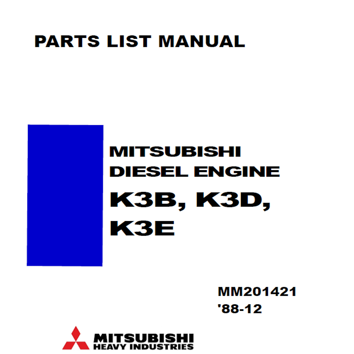 Mitsubishi K3B K3D K3E Engine Workshop manual