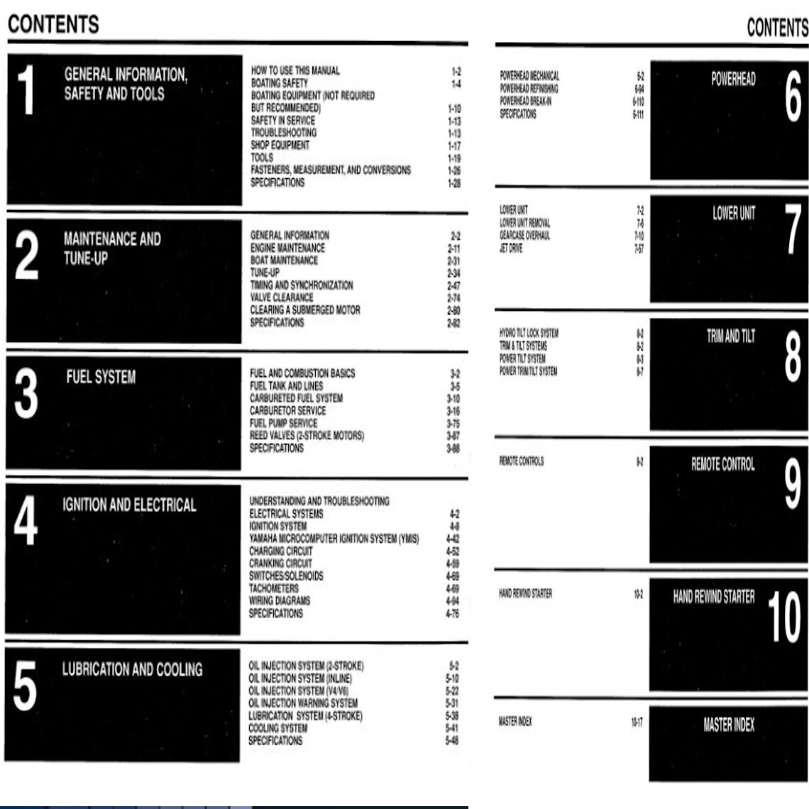 Yamaha 2-250 HP Outboard Service Manual 1984-1996