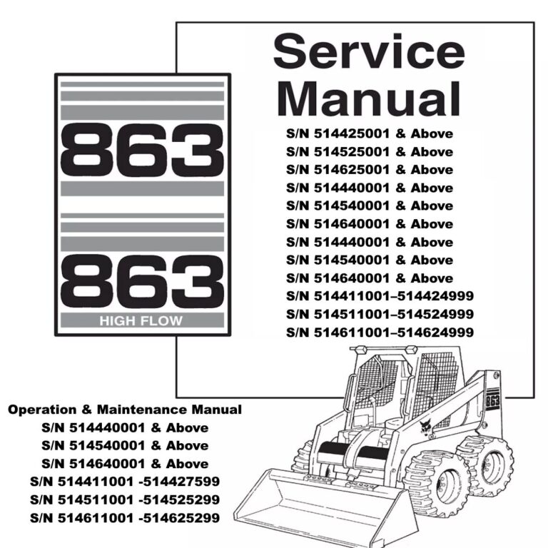 Bobcat 863 Operator manual and Service Manual